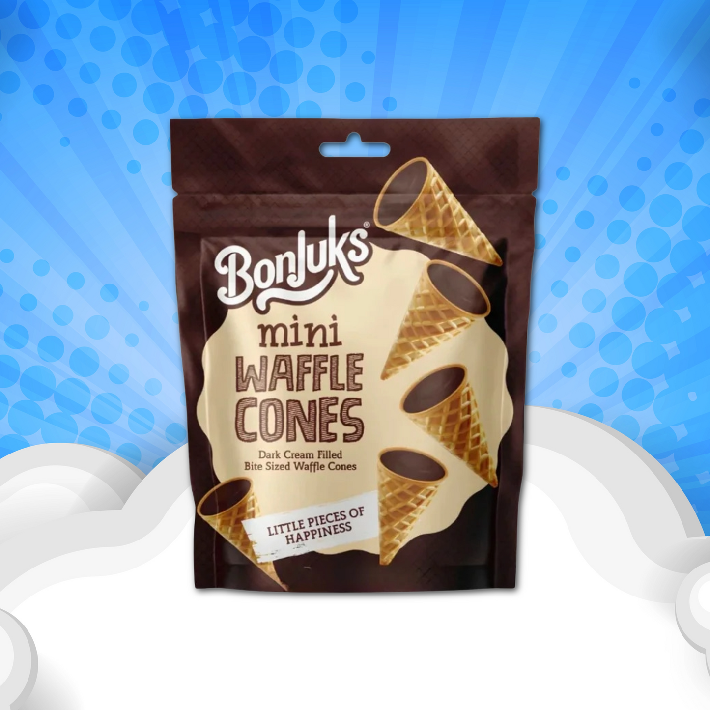 Bonjuks Mini Waffle Cones – Dark Cream Filled (TÜRKEI)