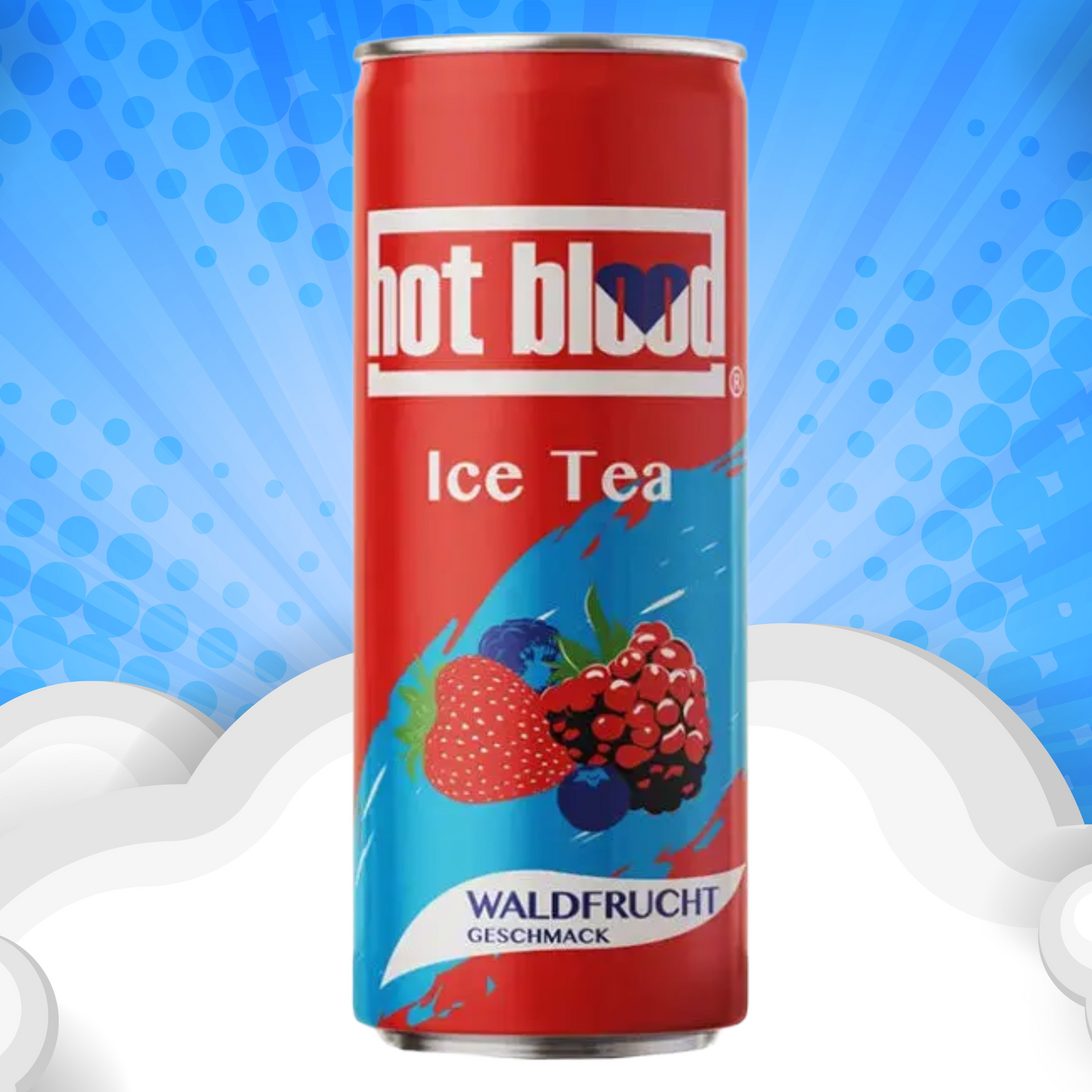 Hot Blood Ice Tea Waldfrucht – Erfrischungsgetränk mit Beerengeschmack – 330 ml