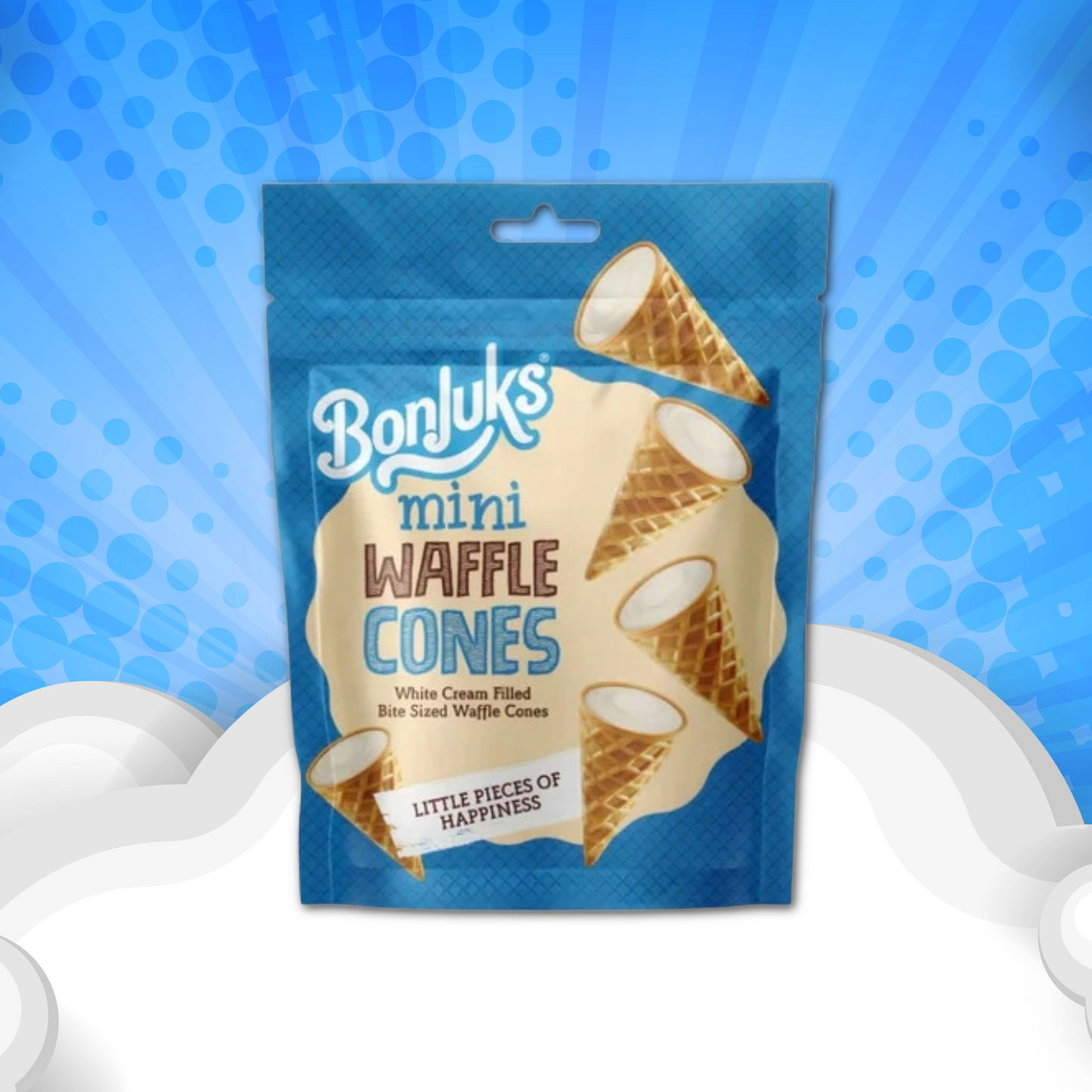 Bonjuks Mini Waffle Cones – White Cream Filled (TÜRKEI)